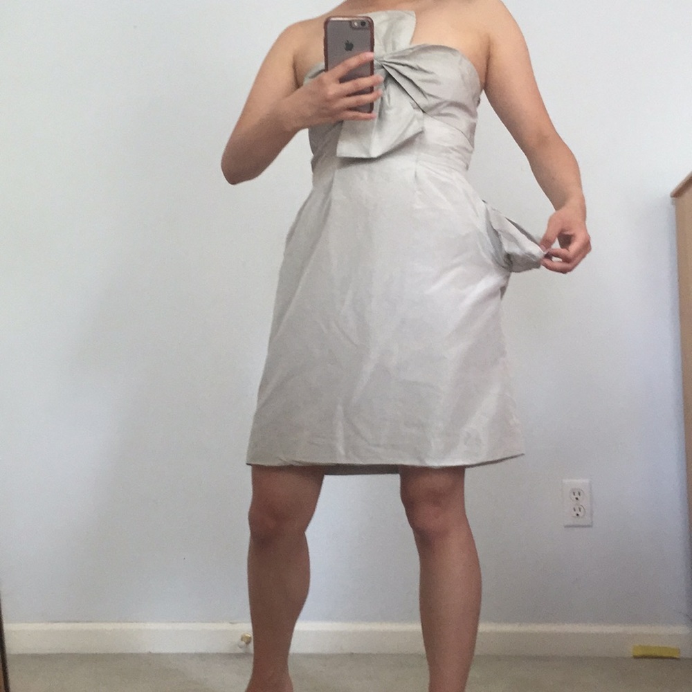 Jcrew silk silver dress - Picture 5 of 7